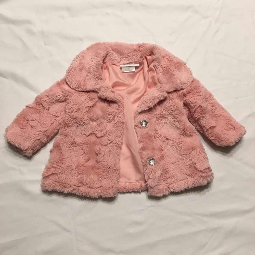 Mini Muffin Pink Faux Fur Coat